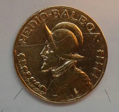 Moneda de plata con baño de oro de Panam� d - Imagen 2